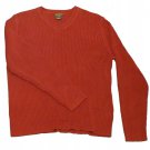 Mens Red EDDIE BAUER V-Neck Pullover Sweater Large