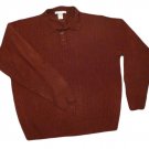 Mens Maroon GEOFFREY BEENE Half Button Pullover Sweater Large
