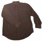 Mens Black Gray Brown RED HEAD Button Down Shirt Large