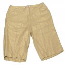 Womens Gold BALLINGER GOLD Casual Shorts 10 Linen Blend