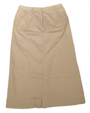 Womens Tan EDDIE BAUER Stretch Casual Skirt 12 Cotton Blend
