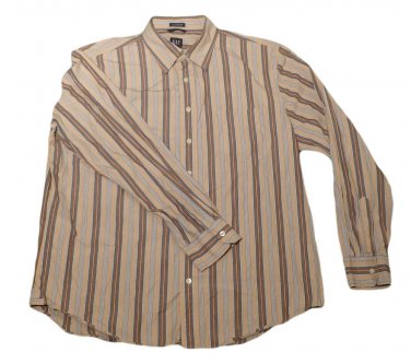 Mens Multi-Color GAP Classic Fit Long Sleeve Shirt XL 100% Cotton