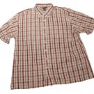 Mens Maroon Brown Tan DOCKERS Button Down Shirt 3XLT 100% Cotton