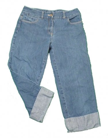 Womens Blue ANN TAYLOR Denim Capris  6 X 22 100% Cotton