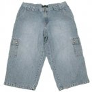 Womens Blue LEE RIVETED Denim Capris 4M