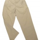Mens Tan EDDIE BAUER Relaxed Fit Pleated Casual Pants 33 X 29 1/2 100% Cotton