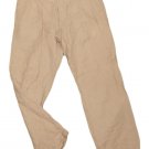 Mens Tan CONCEPTS By CLAIBORNE Pleated Casual Pants 35 X 29 3/4 Linen Blend