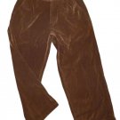 Mens Brown RIFLESSI Pleated Adjustable Waist Corduroy Pants 40 X 29 1/4