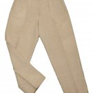 Mens Brown EDDIE BAUER Pleated Casual Pants 37 X 29 1/2 Linen Blend