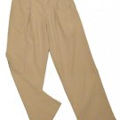 Mens Brown DOCKERS Pleated Relaxed Fit Dress Pants 30 X 29 1/2 100% Polyester