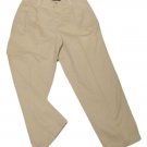 Mens Brown CHAPS RALPH LAUREN Pleated Casual Pants 34 x 28 1/2 100% Cotton