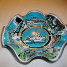 1950's RARE Vintage DISNEYWORLD MAGIC KINGDOM Glass ~Candy Dish ~USA~ BLUE