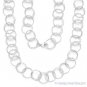 Solid .925 Sterling Silver Double-Coil Circle Cable Link Italian Chain Necklace