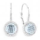 3.14ct Checkerboard Blue Topaz Diamond Leverback Dangling Earrings 14k Wht Gold 3.14ct Checkerboard Blue Topaz Diamond Leverback Dangling Earrings 14k Wht Gold