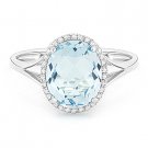 3.40ct Oval Cut Blue Topaz Diamond Halo Engagement Cocktail Ring 14k Yellow Gold 3.40ct Oval Cut Blue Topaz Diamond Halo Engagement Cocktail Ring 14k Yellow Gold