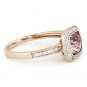 1.82ct Pink Amethyst & Round Cut Diamond Pave Halo Engagement Ring 14k Rose Gold