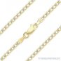 Long Curb Cuban Link Sterling Silver 14k Yellow Gold 2.7mm Italy Chain Necklace