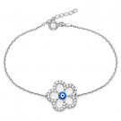 Evil Eye Bead Star Charm Greek Mati Turkish Nazar Hamsa Sterling Silver Bracelet