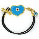 Evil Eye Bead Heart Charm Turkish Nazar Kabbalah Greek Sterling Silver Bracelet Evil Eye Bead Heart Charm Turkish Nazar Kabbalah Greek Sterling Silver Bracelet