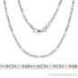 2.3mm Diamond-Cut Bead Link Italian Italy Chain Necklace Solid Sterling Silver