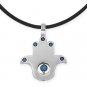 Evil Eye Jewish Hamsa Charm Hand of God Fatima Stainless Steel Pendant Necklace