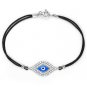 Evil Eye Bead Turkish Nazar Greek Kabbalah Hamsa Charm Sterling Silver Bracelet