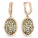 1.98ct Fancy & White Diamond Dangling Drop Earrings Two-tone 14k Rose Black Gold 1.98ct Fancy & White Diamond Dangling Drop Earrings Two-tone 14k Rose Black Gold