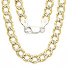 Solid 925 Sterling Silver 14k Yellow Gold Cuban Curb 6.6mm Men's Necklace Italy Solid 925 Sterling Silver 14k Yellow Gold Cuban Curb 6.6mm Men's Necklace Italy