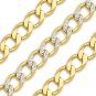 Solid 925 Sterling Silver 14k Yellow Gold Cuban Curb 6.6mm Men's Necklace Italy