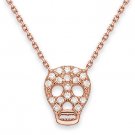 Skull Charm Cubic Zirconia CZ Crystal Pendant Chain Necklace 925 Sterling Silver Skull Charm Cubic Zirconia CZ Crystal Pendant Chain Necklace 925 Sterling Silver