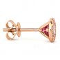 1.53ct Round Cut Pink Corundum Gem Diamond Martini Stud Earrings - 14k Rose Gold
