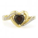 1.35ct Heart Shape Garnet Gemstone & Diamond Right-Hand Ring in 14k Yellow Gold 1.35ct Heart Shape Garnet Gemstone & Diamond Right-Hand Ring in 14k Yellow Gold