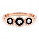 0.17ct Round Brilliant Cut Diamond Right-Hand Enamel Fashion Ring 14k Rose Gold 0.17ct Round Brilliant Cut Diamond Right-Hand Enamel Fashion Ring 14k Rose Gold