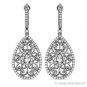 2.56 ct Round Cut CZ Crystal Dangling 925 Sterling Silver Black Rhodium Earrings