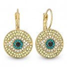 Evil Eye Charm Turkish Nazar Greek Hamsa Kabbalah CZ Crystal Dangling Earrings