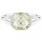 2.37ct Cushion Cut Amethyst Gemstone & Round Cut Diamond Ring in 14k White Gold