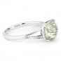 2.37ct Cushion Cut Amethyst Gemstone & Round Cut Diamond Ring in 14k White Gold