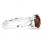 3.00ct Checkerboard Cushion Cut Garnet Round Cut Diamond Ring in 14k White Gold