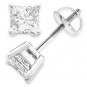 6.50ct Square Princess Cut Moissanite 14k Gold Stud Earrings Charles and Colvard