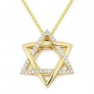 0.11 ct Round Cut Diamond Star of David Magen Pendant 14k Gold Judaica Necklace 0.11 ct Round Cut Diamond Star of David Magen Pendant 14k Gold Judaica Necklace
