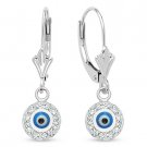 Evil Eye Bead Turkish Nazar Greek Circle Charm Dangling Drop Earrings 14k Gold Evil Eye Bead Turkish Nazar Greek Circle Charm Dangling Drop Earrings 14k Gold