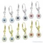 Evil Eye Bead Turkish Nazar Greek Circle Charm Dangling Drop Earrings 14k Gold