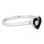 0.07ct Solitaire Round Cut Diamond Enamel Heart Promise Ring 14k White Gold