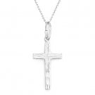 Cross Charm Pendant Christian Latin Crucifix Chain Necklace 925 Sterling Silver Cross Charm Pendant Christian Latin Crucifix Chain Necklace 925 Sterling Silver