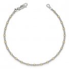925 Sterling Silver 14k Yellow Gold Mesh Bead Link Chain Bracelet Italian Italy 925 Sterling Silver 14k Yellow Gold Mesh Bead Link Chain Bracelet Italian Italy