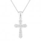 0.12ct Round Cut Diamond Cross Charm Crucifix Pendant Necklace in 14k White Gold 0.12ct Round Cut Diamond Cross Charm Crucifix Pendant Necklace in 14k White Gold