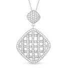 Micro-Pave Cubic Zirconia CZ Crystal Rhodium Plated .925 Sterling Silver Pendant Micro-Pave Cubic Zirconia CZ Crystal Rhodium Plated .925 Sterling Silver Pendant