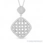 Micro-Pave Cubic Zirconia CZ Crystal Rhodium Plated .925 Sterling Silver Pendant