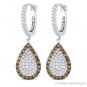 3.24ct Round Cut CZ Crystal Pave Dangling Fashion Earrings - 925 Sterling Silver
