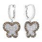 3.43ct Round Cut CZ Crystal Pave Dangling 925 Sterling Silver Butterfly Earrings